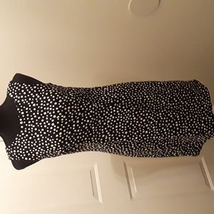 AB Studio Black and White Polka Dot Midi Dress